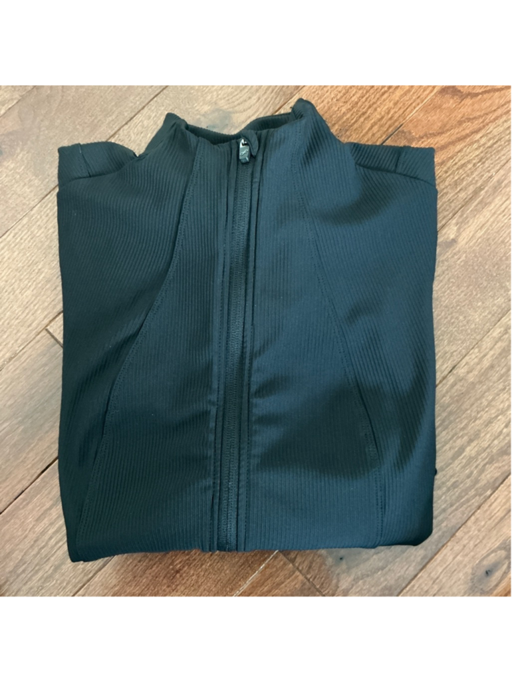 Women's FREELY Black Ribbed Full-Zip Jacket S - Picture 5 of 6